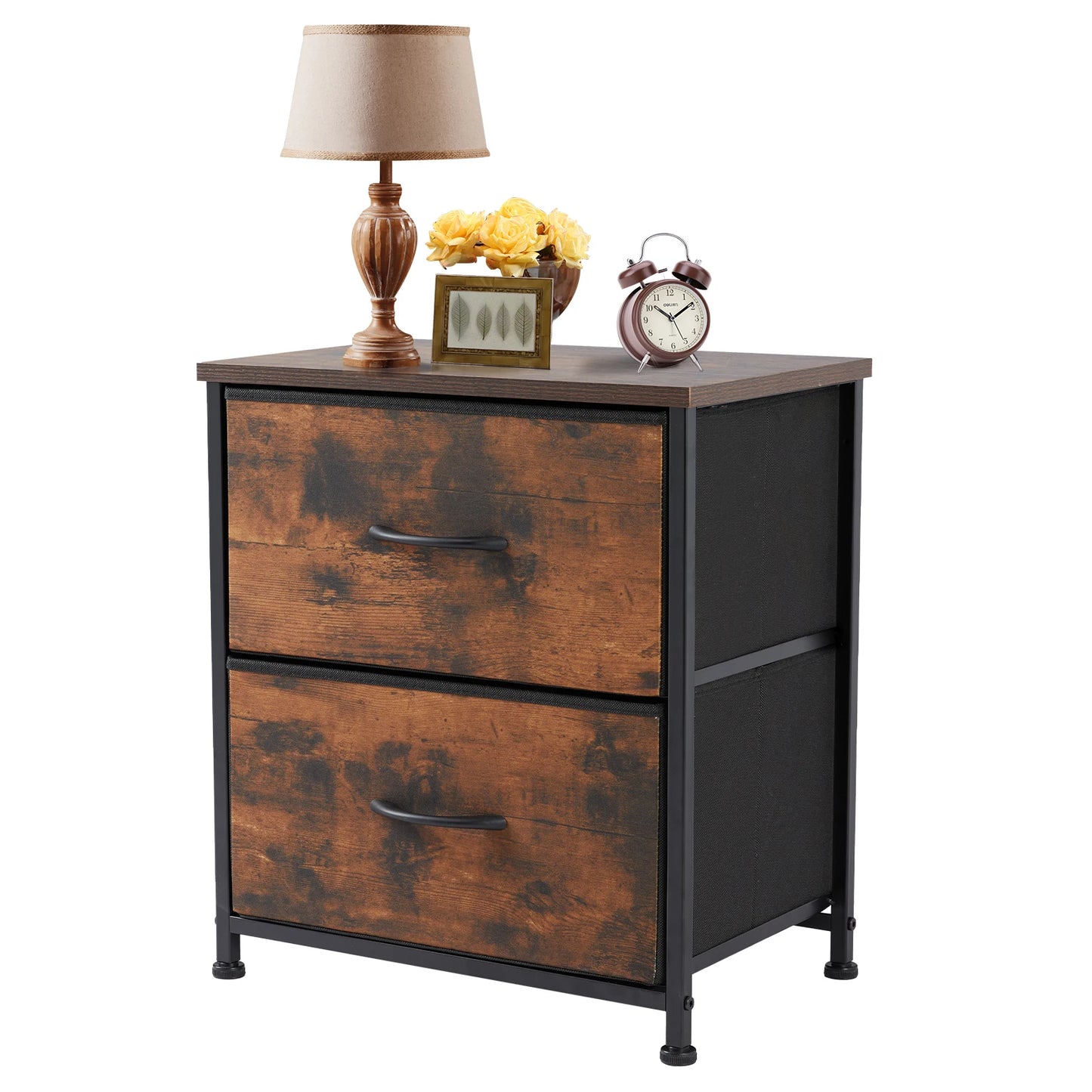 2 Fabric Chest Drawers Bedside Storage Closet