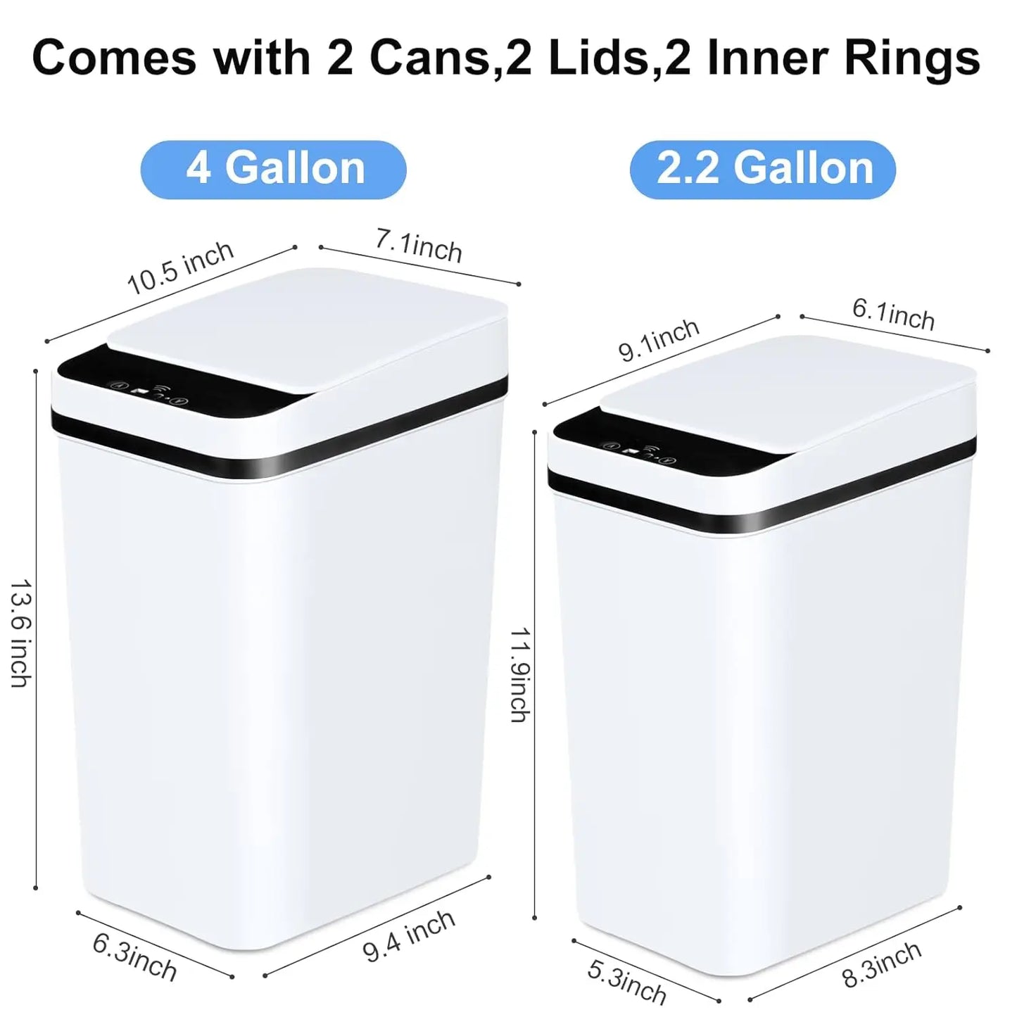 Touchless Motion Sensor Garbage Cans With Lids