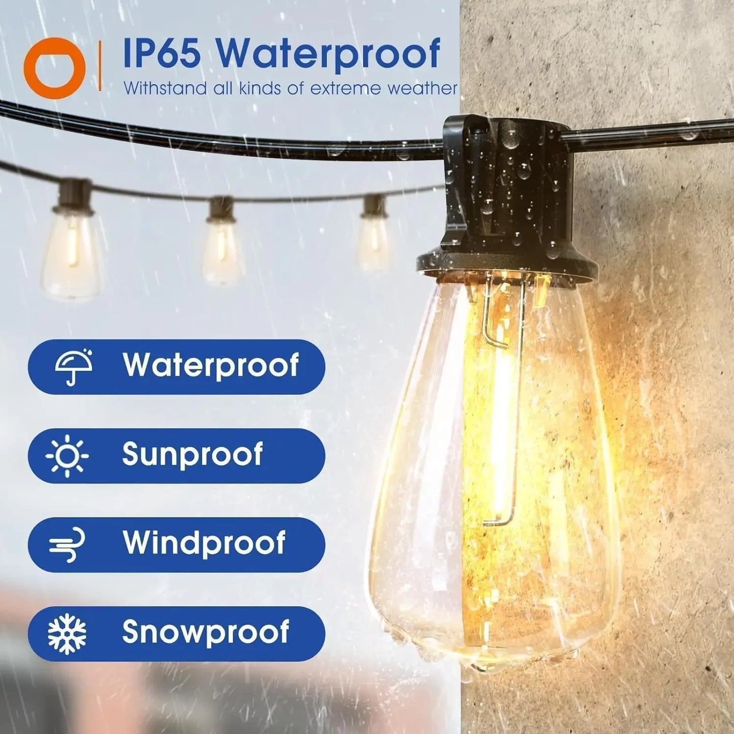 150 LED Waterproof Shatterproof Patio String Lights