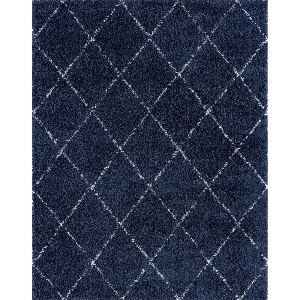 Navy Area Rug 5x8 Soft Non-Shedding Shag