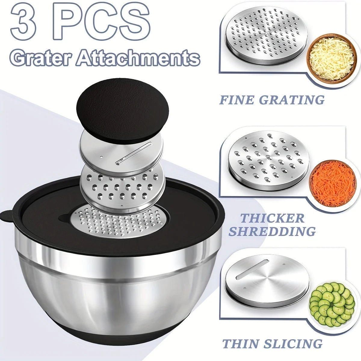 Stainless Steel Mixing Bowls with Airtight Lids