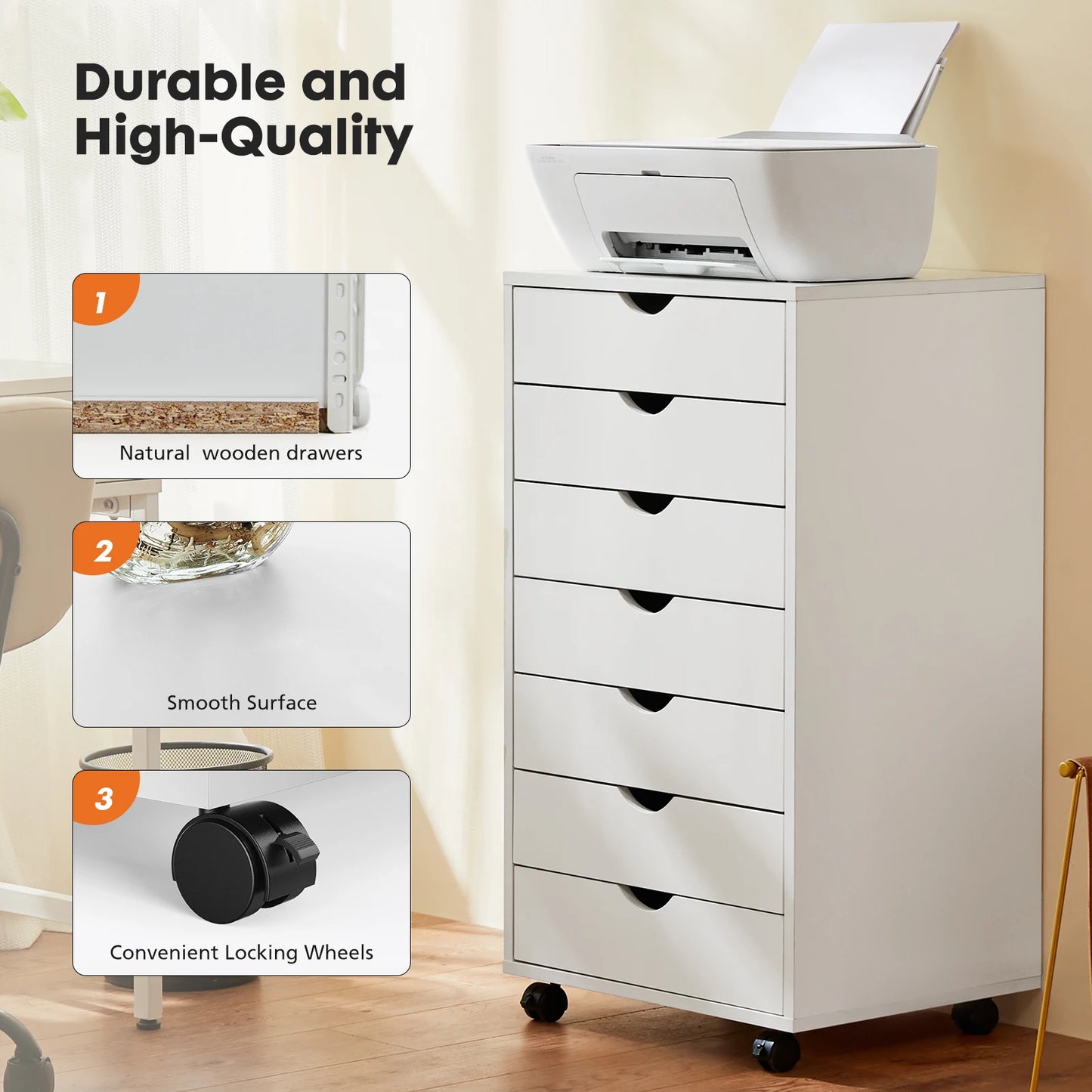 Chest Dressers Nightstand Storage Cabinet Wooden File