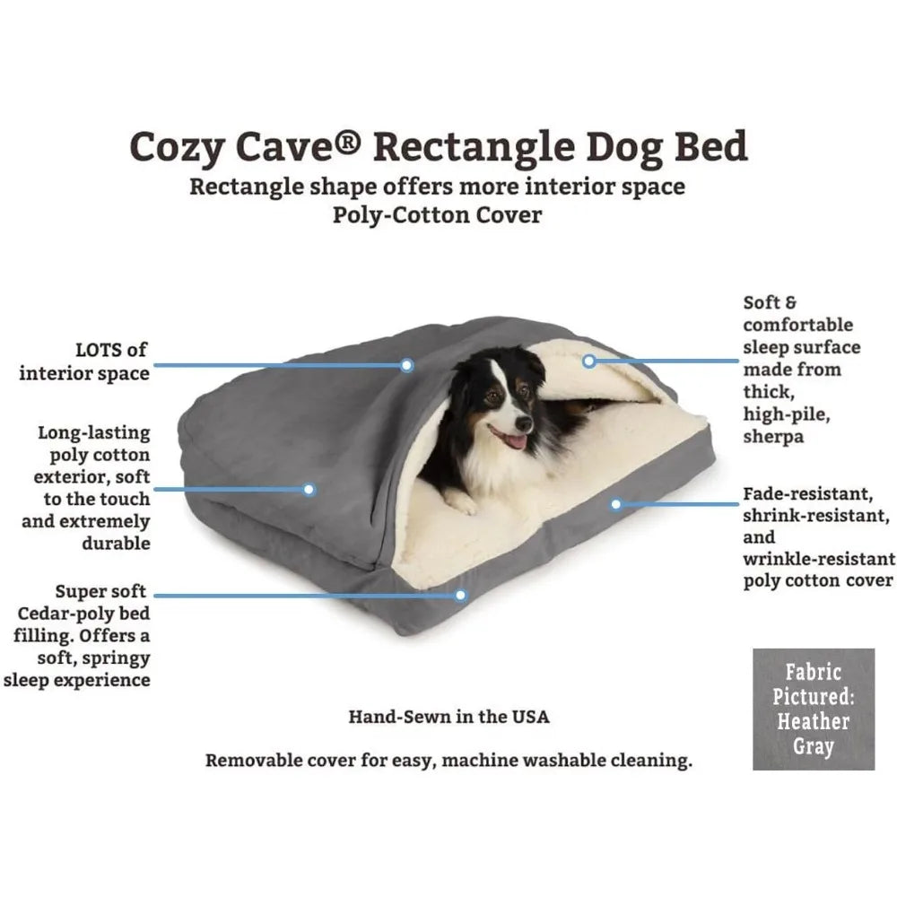 Calming Cozy Cave Rectangle Dog Bed