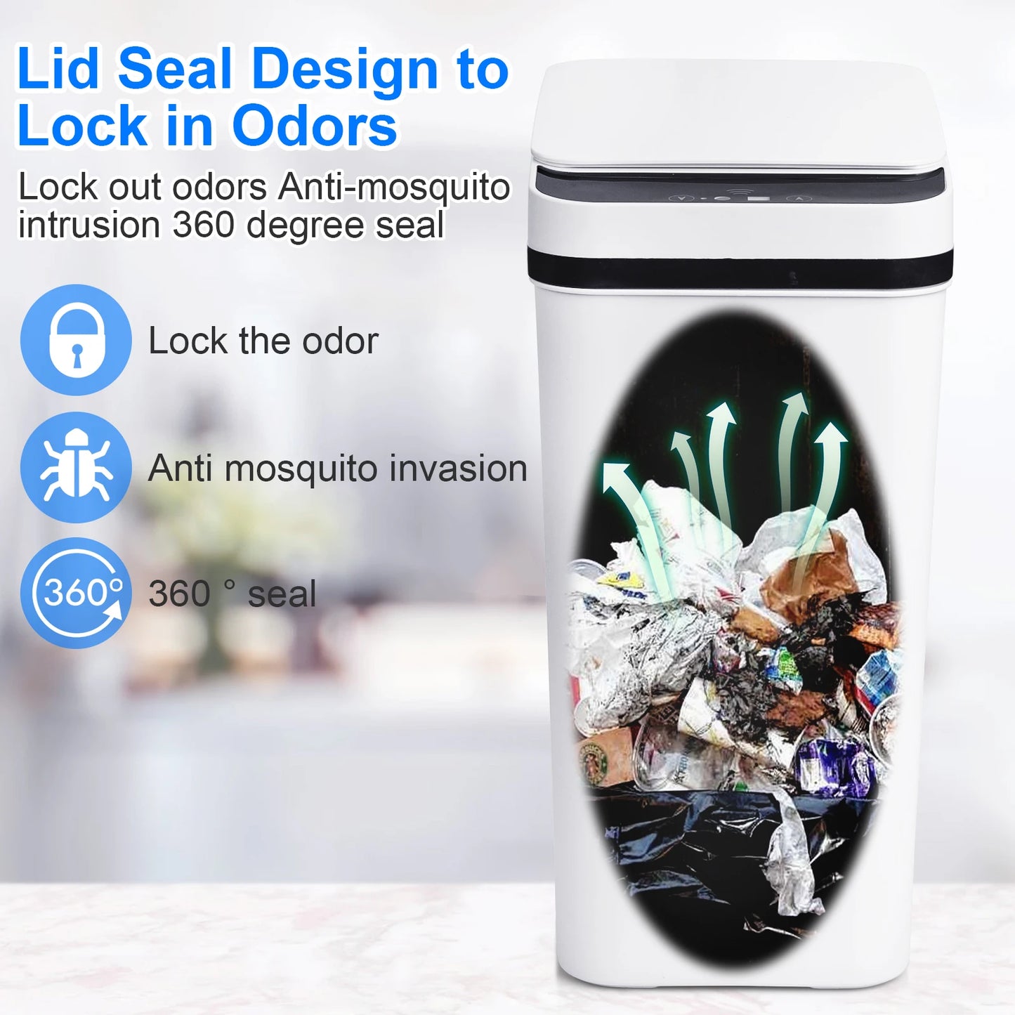 Touchless Motion Sensor Garbage Cans With Lids
