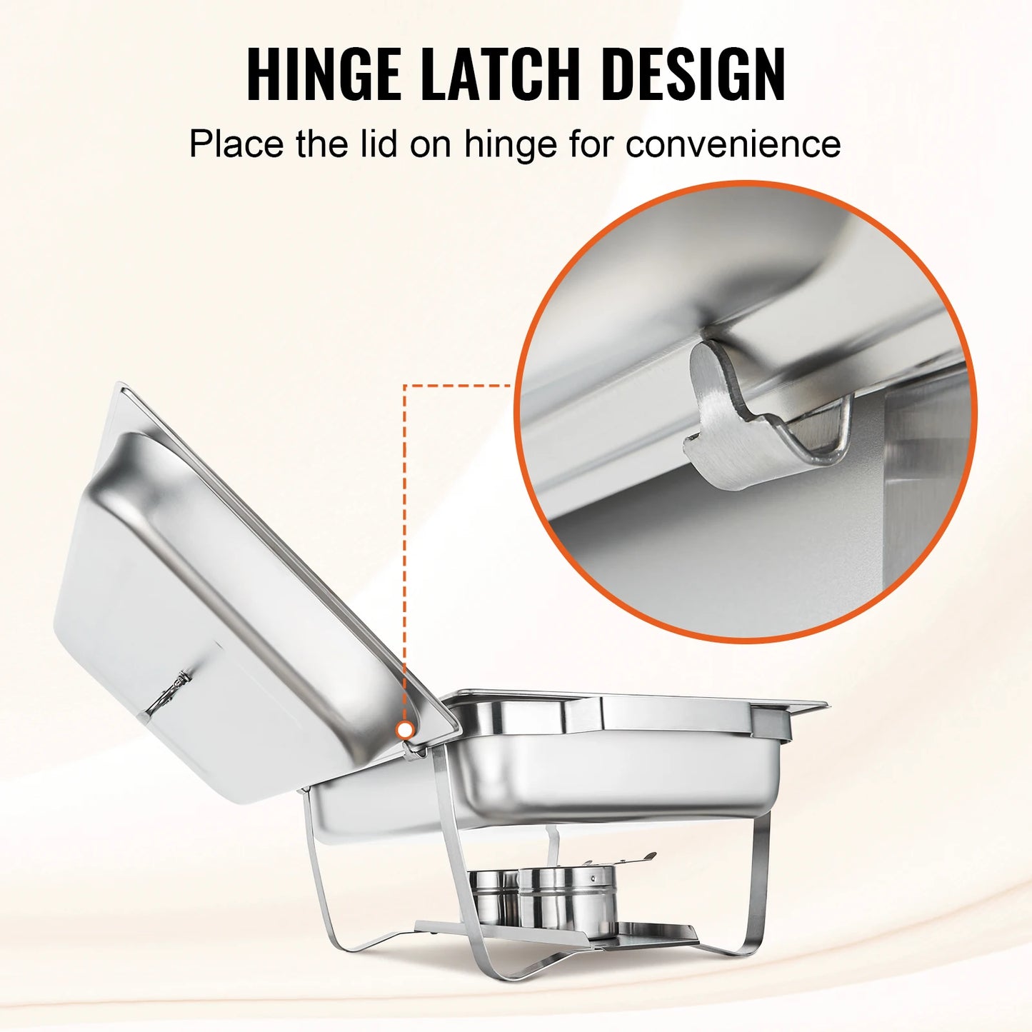 2/4/6 Packs 8QT Rectangle Chafing Dish w/ Warmers