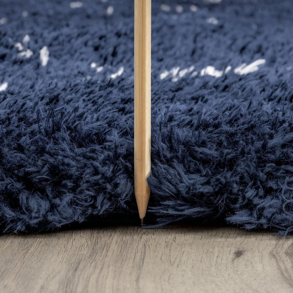 Navy Area Rug 5x8 Soft Non-Shedding Shag