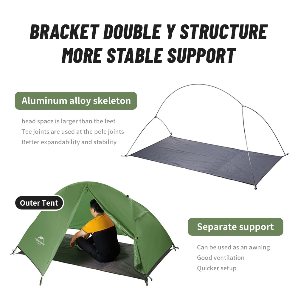 One Person Backpacking Waterproof Ultralight Hiking Tent