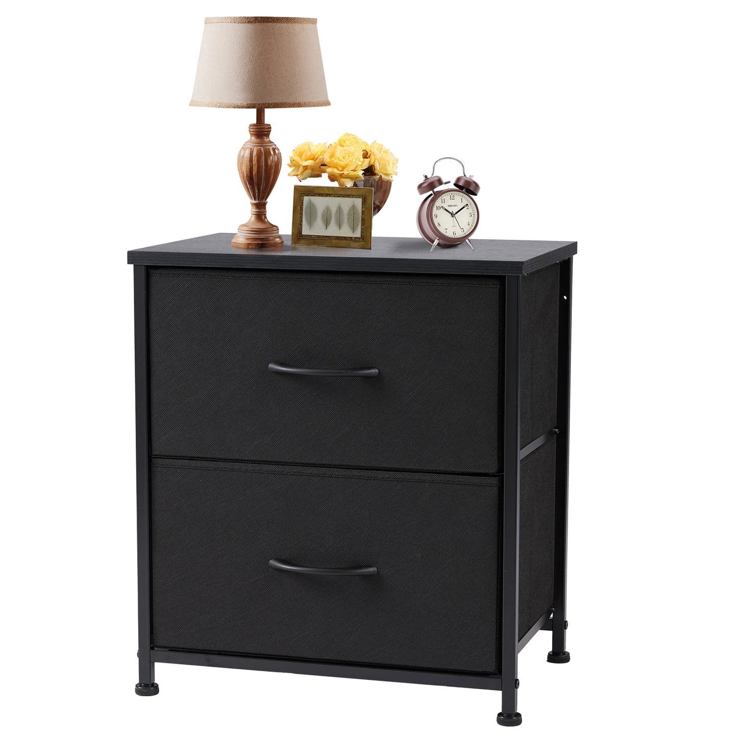 2 Fabric Chest Drawers Bedside Storage Closet