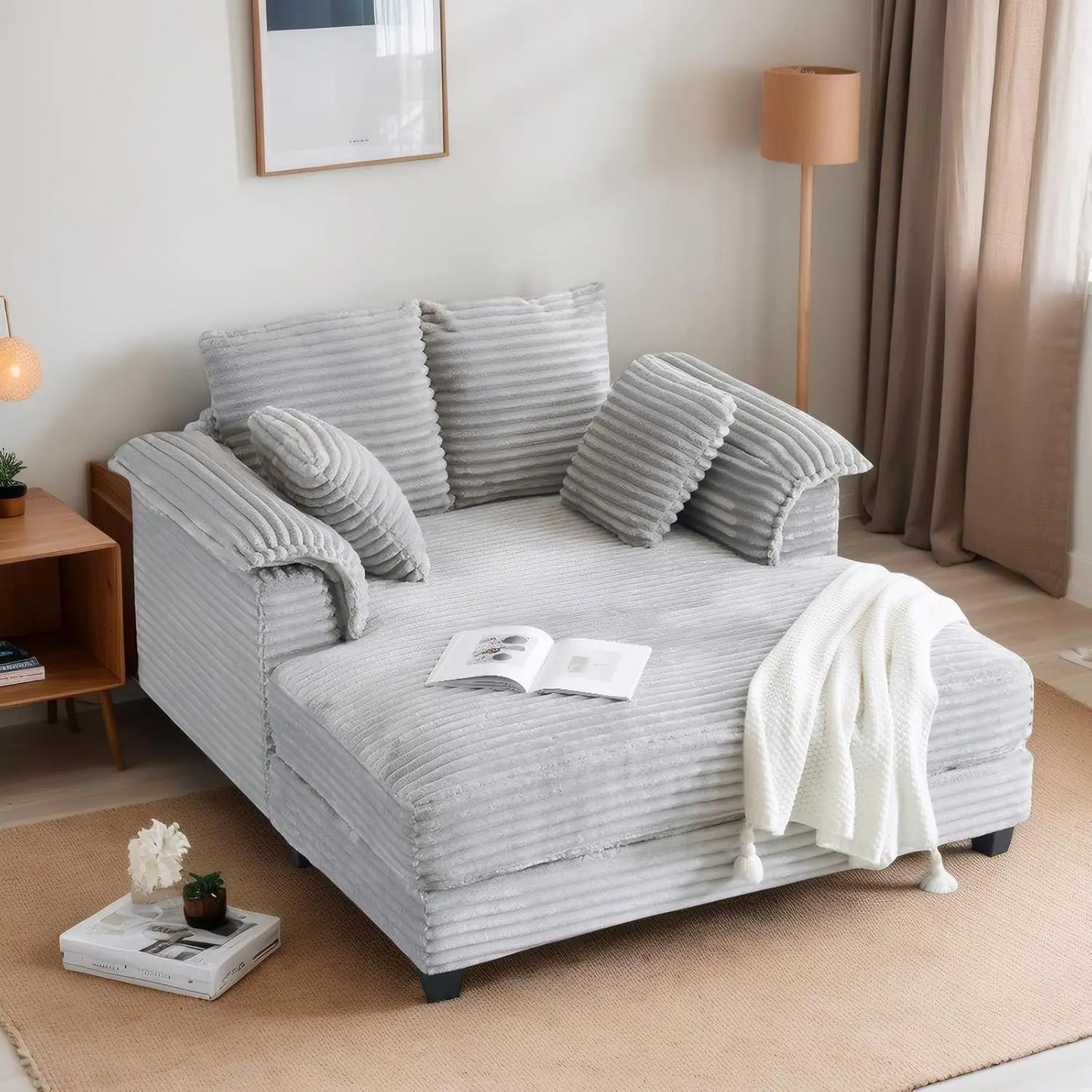 Corduroy Sofa Recliner Bed Upholstered Comfy Sleeper