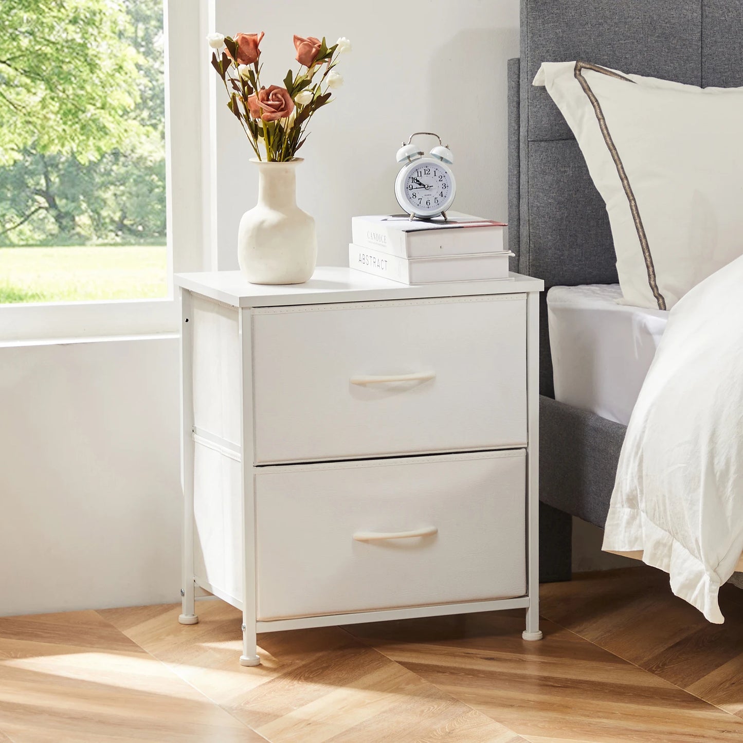 2 Fabric Chest Drawers Bedside Storage Closet