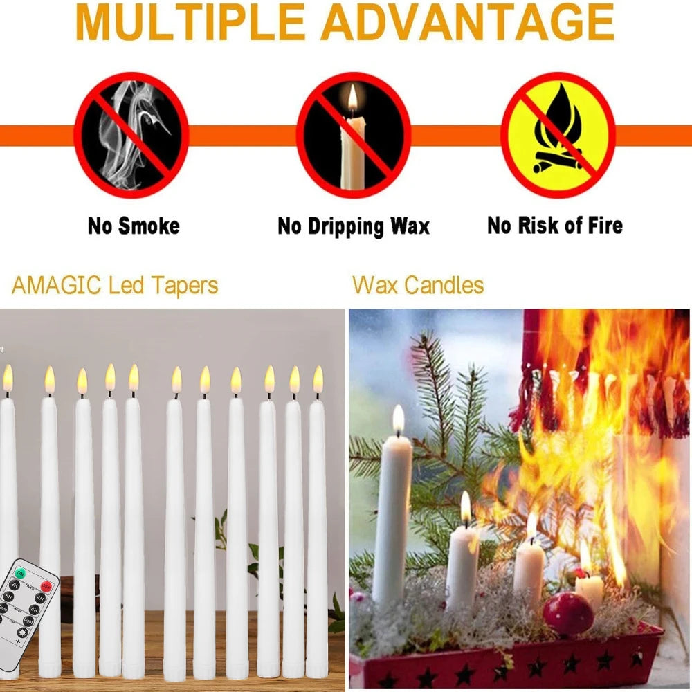 12/24Pcs Flameless LED Battery Operated Flickering Candles