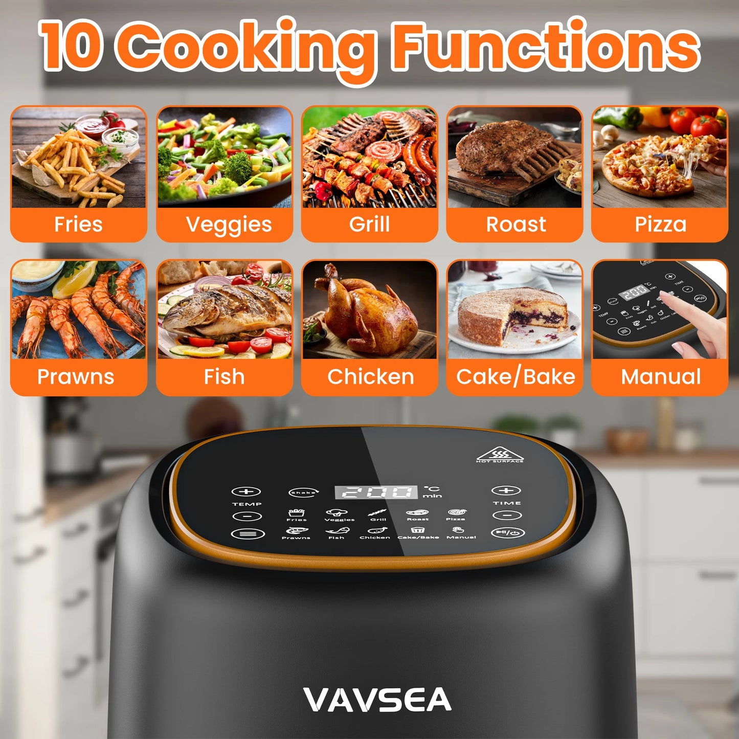 10-in-1 Air Fryer With Digital Touch Screen