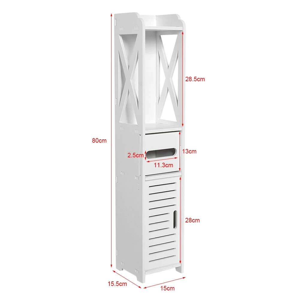 Bathroom Tissue Storage Rack White Wood Shelf