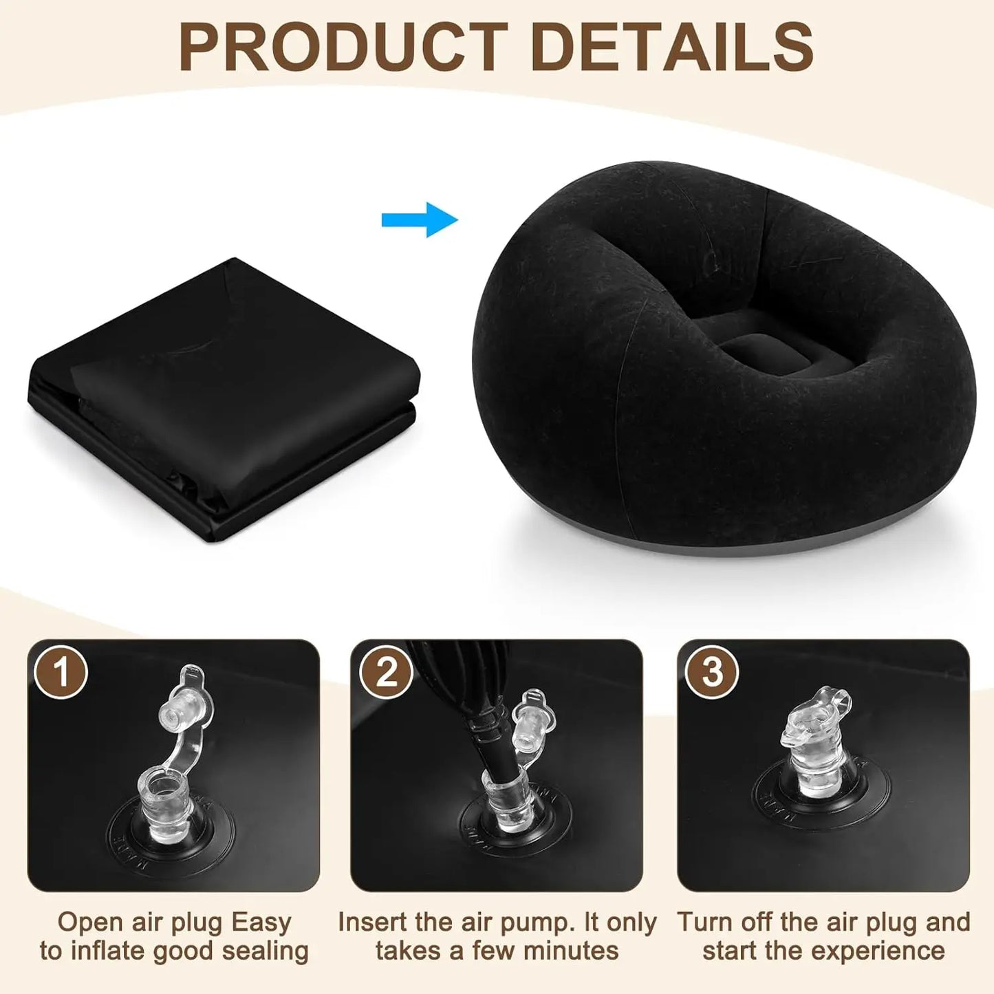 Portable Inflatable Bean Bag Chairs For Adults