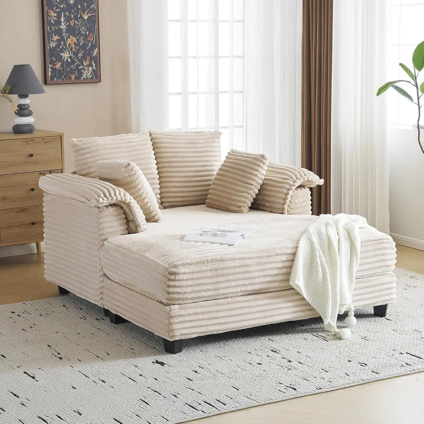 Corduroy Sofa Recliner Bed Upholstered Comfy Sleeper