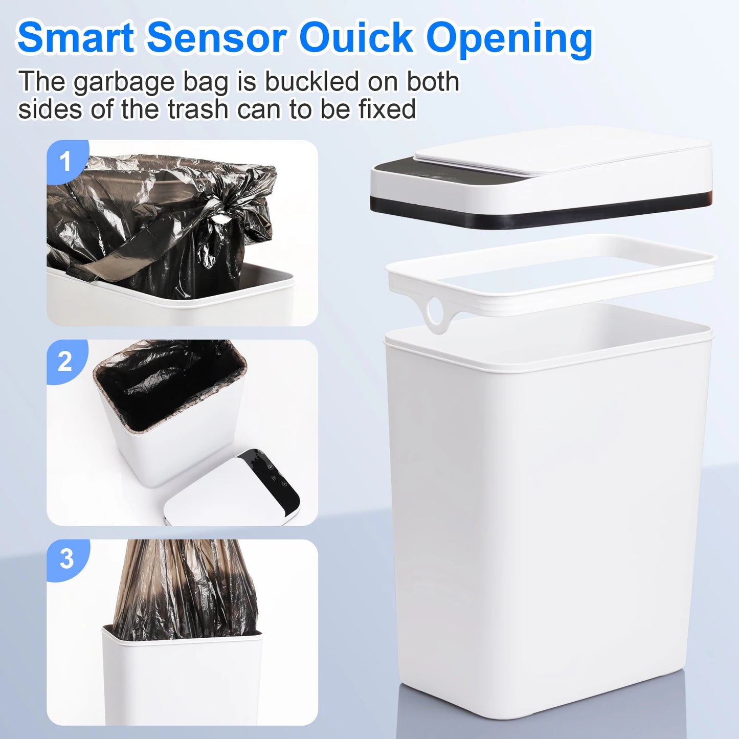 Touchless Motion Sensor Garbage Cans With Lids
