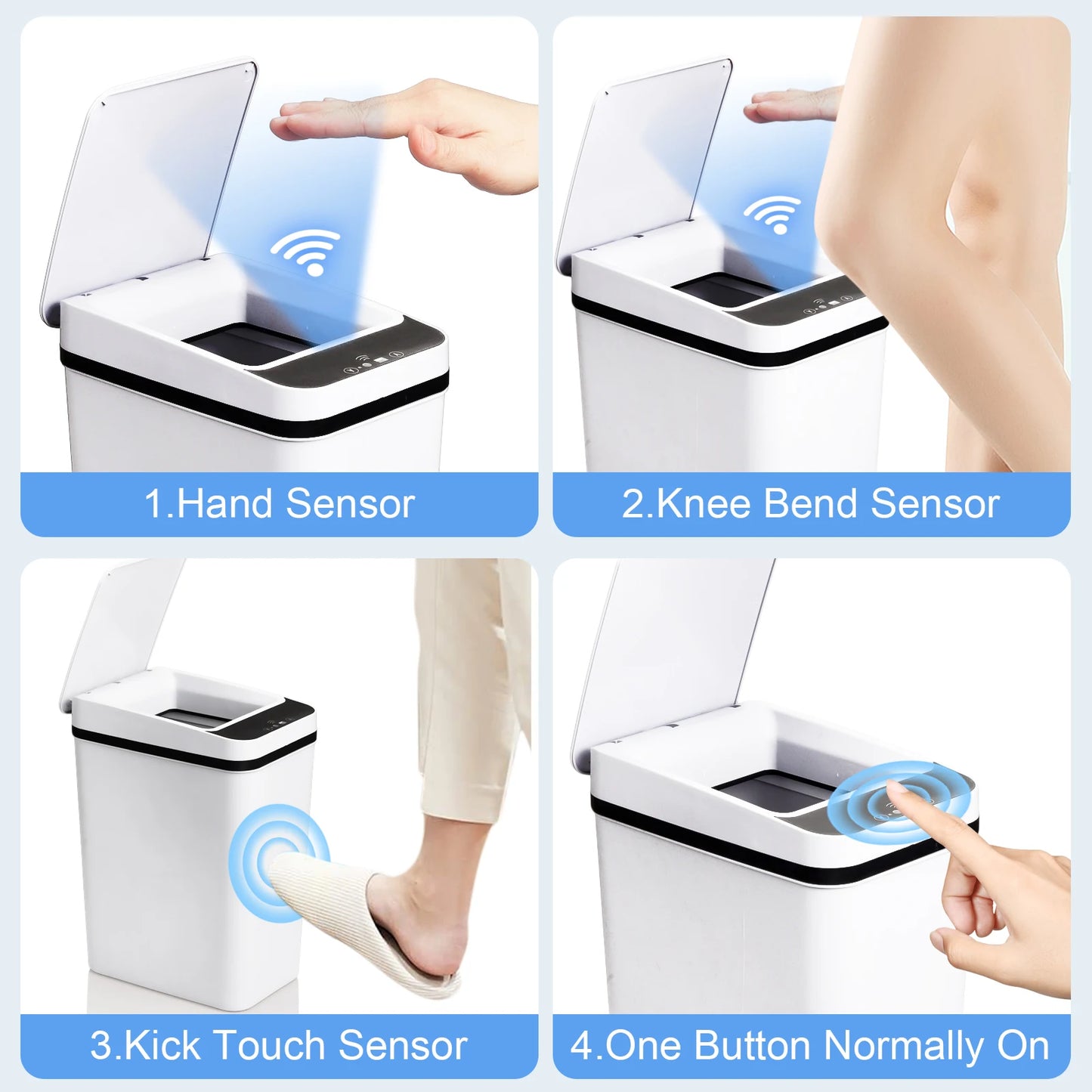 Touchless Motion Sensor Garbage Cans With Lids