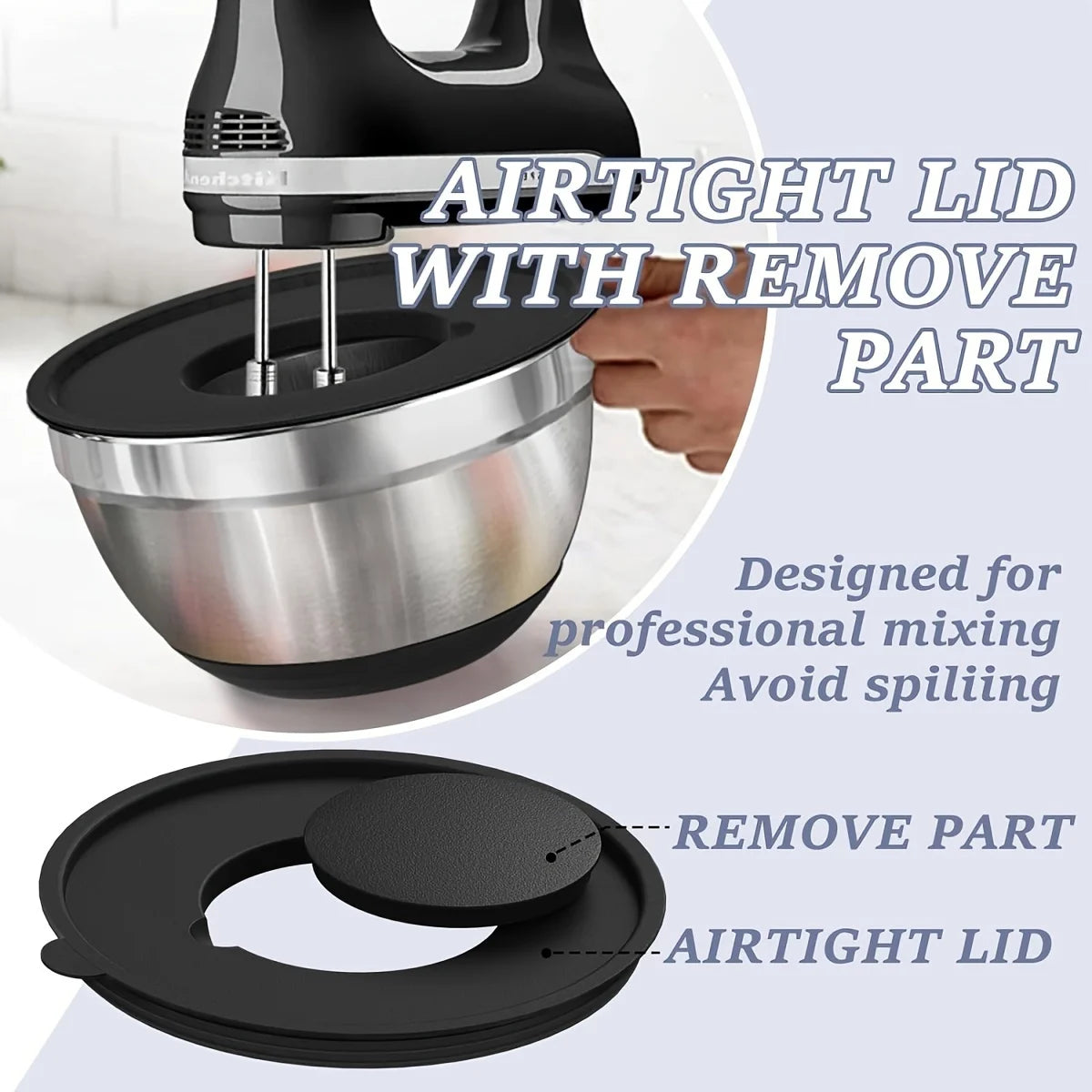 Stainless Steel Mixing Bowls with Airtight Lids