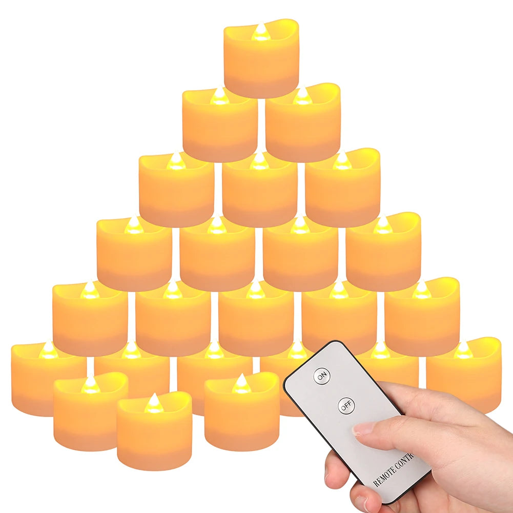 12/24Pcs Flameless LED Battery Operated Flickering Candles