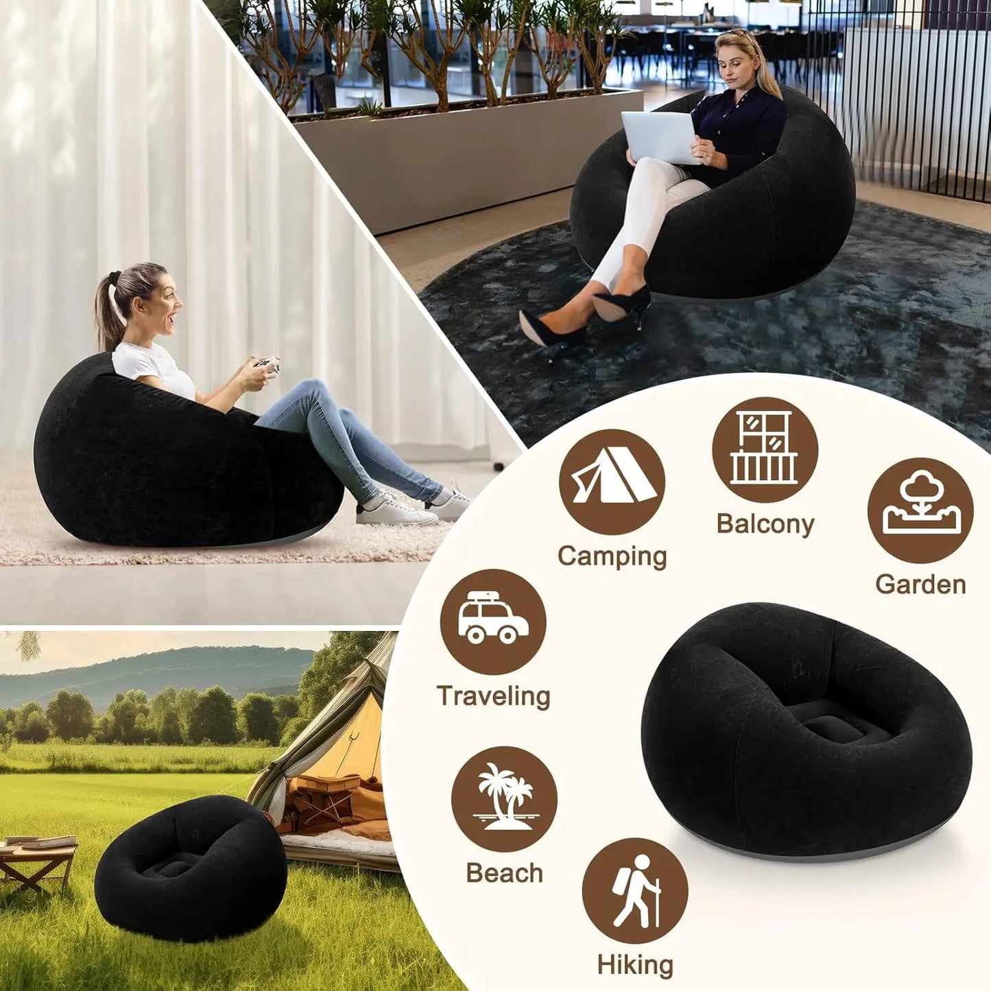 Portable Inflatable Bean Bag Chairs For Adults
