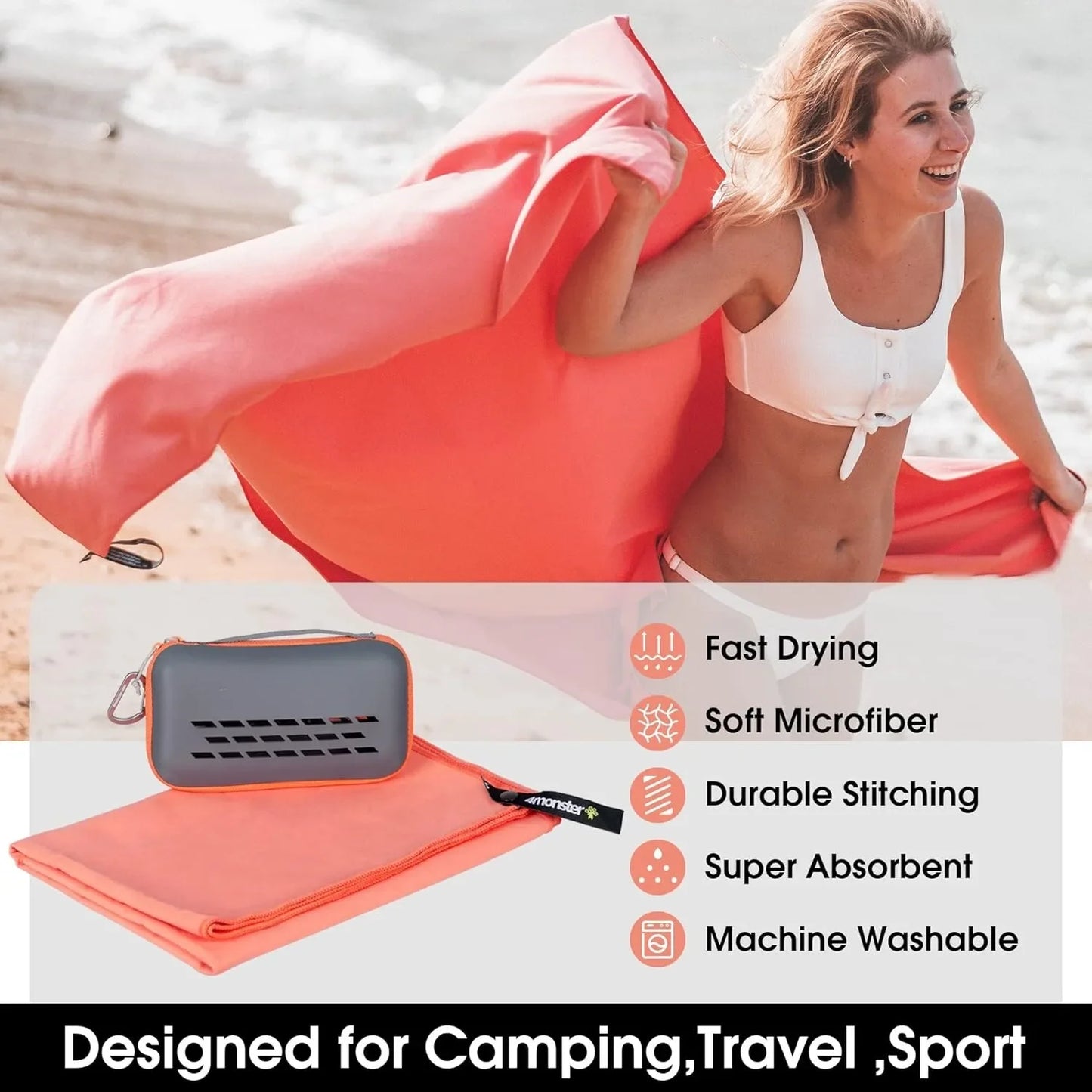 Lightweight Super Absorbent, Soft, Fitness Camping Towel