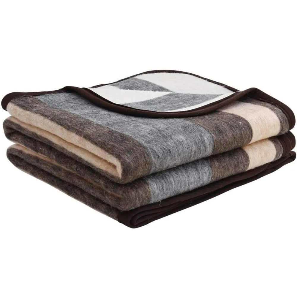Natural Thick Alpaca And Sheep Wool Blanket
