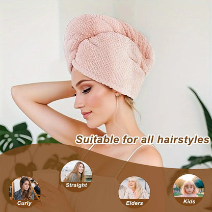 Five Microfiber Soft Hair Drying Towel Wraps
