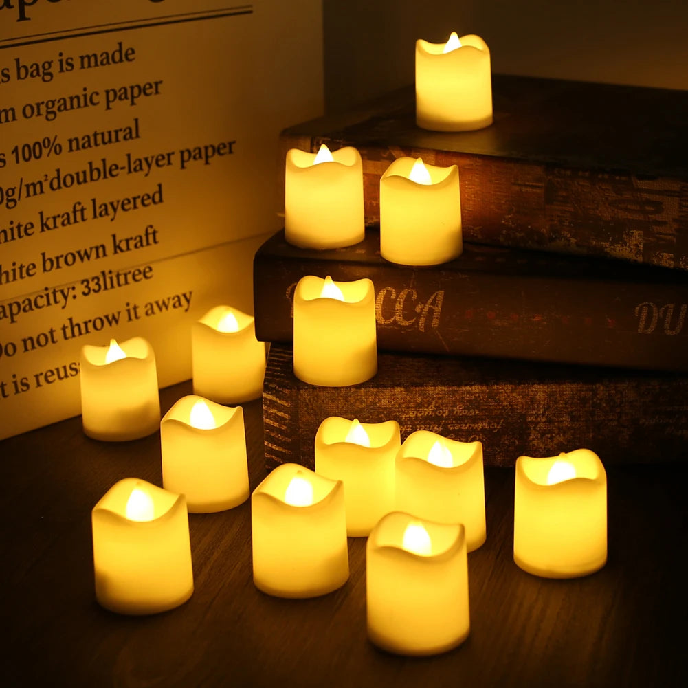 12/24Pcs Flameless LED Battery Operated Flickering Candles