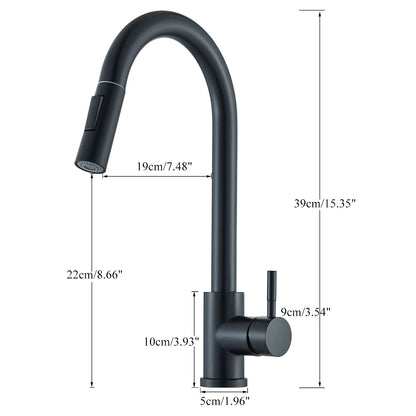 Black Pull Out Kitchen Faucet Deck Mounted
