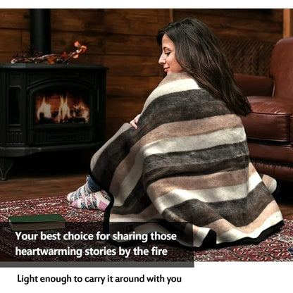 Natural Thick Alpaca And Sheep Wool Blanket