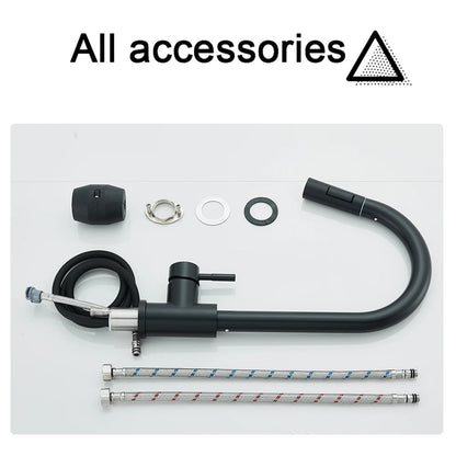 Black Pull Out Kitchen Faucet Deck Mounted