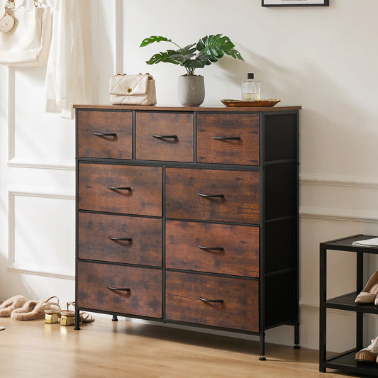 Dresser For Bedroom With Fabric Storage Drawers