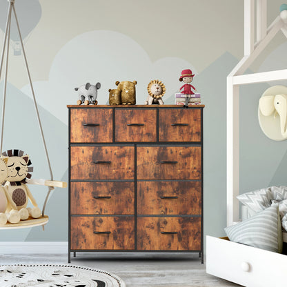 Dresser For Bedroom With Fabric Storage Drawers