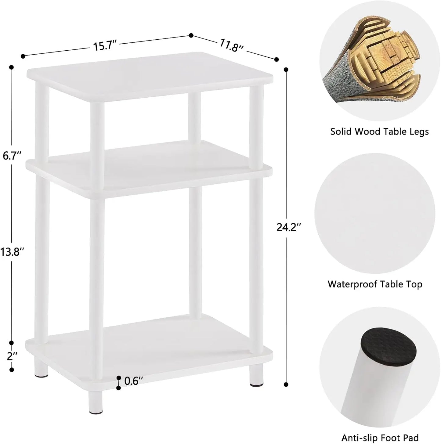 Wooden  Bedside Night Table For Small Spaces