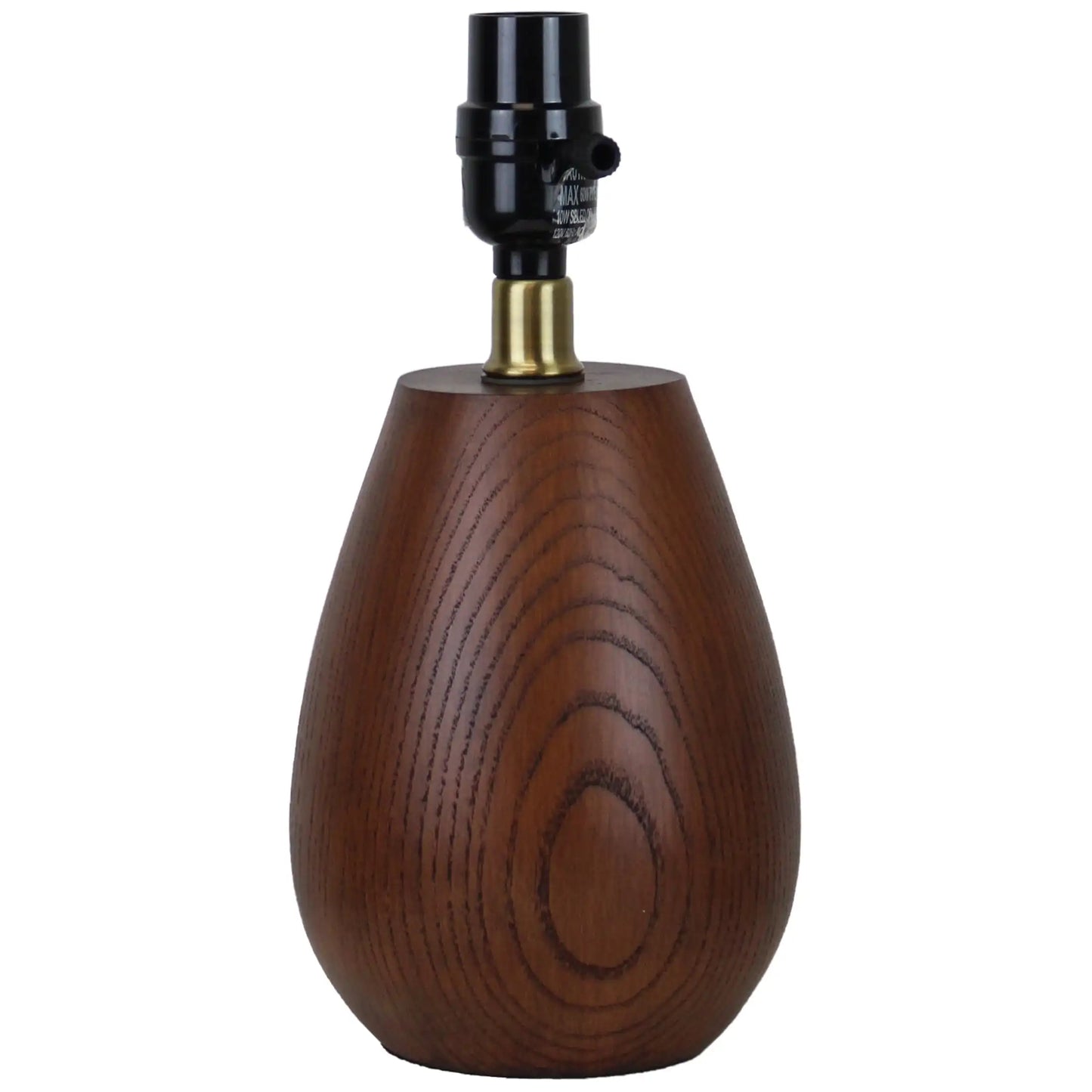 Beautiful Decorative Walnut Wood-Look Rounded Table Lamp