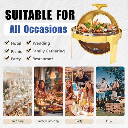 Stainless Steel 9QT Chafing Dish Buffet Set