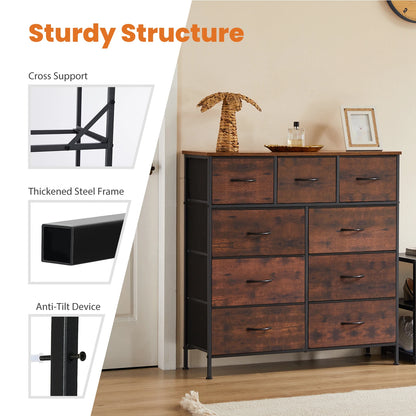 Dresser For Bedroom With Fabric Storage Drawers