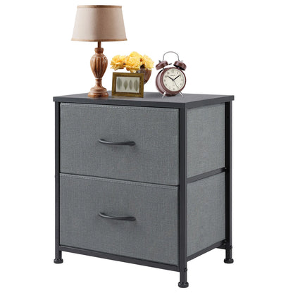2 Fabric Chest Drawers Bedside Storage Closet