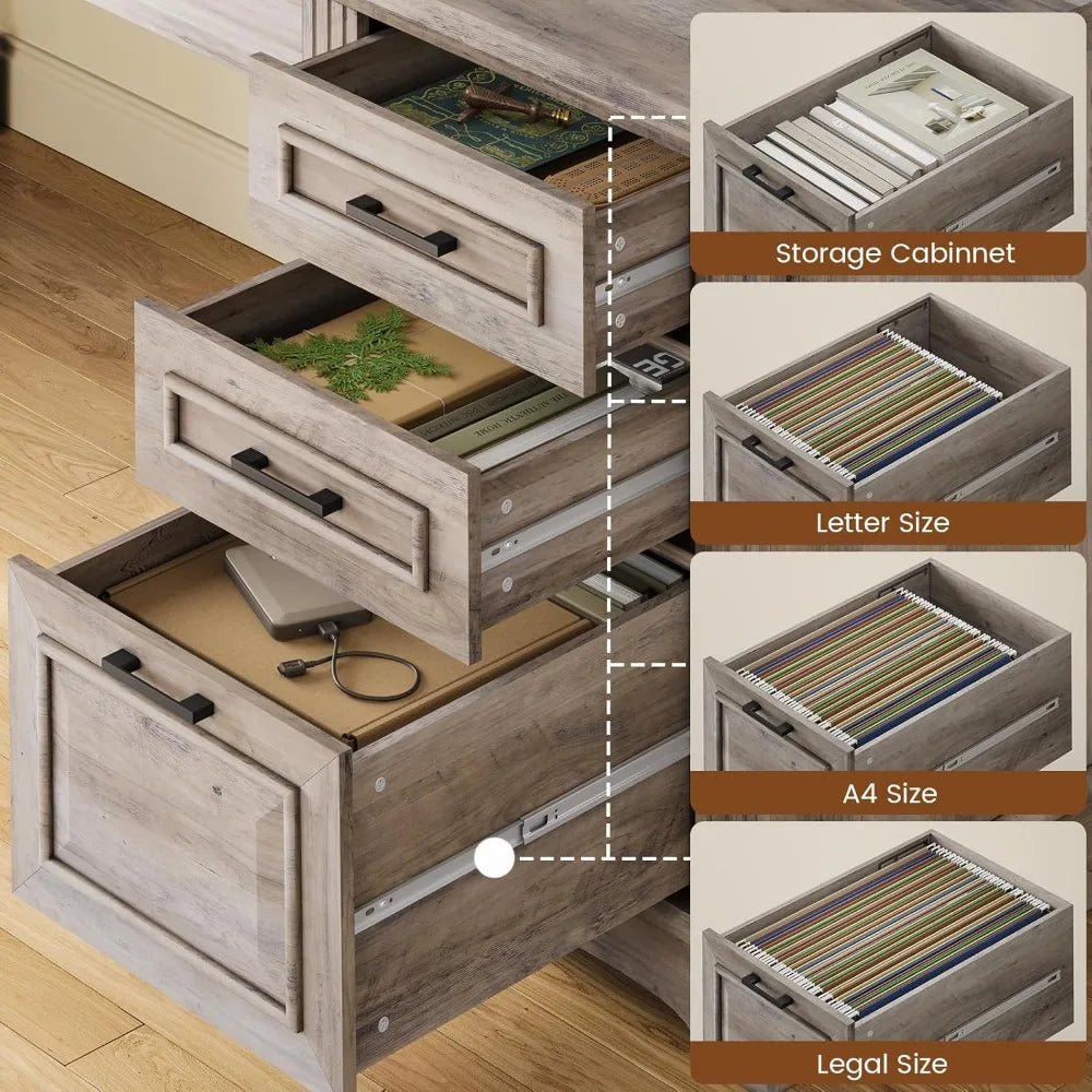 Farmhouse Computer Desk With Drawers