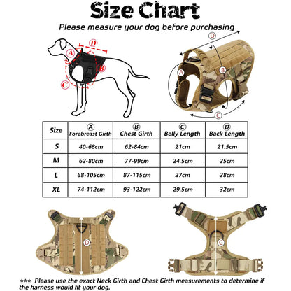 Military Dog Harness Set Leash Bags Patches
