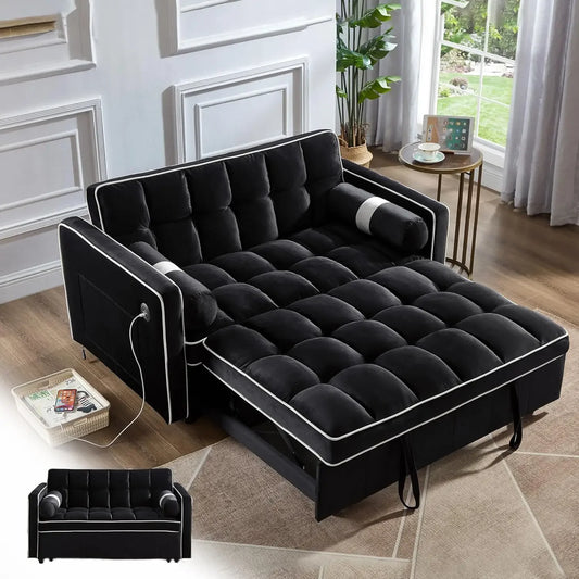 Adjustable Pull Out Convertible Sofa Bed-Velvet Sleeper