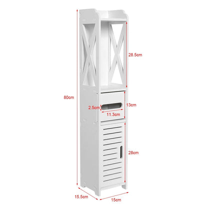 Bathroom Tissue Storage Rack White Wood Shelf