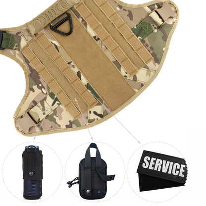 Military Dog Harness Set Leash Bags Patches