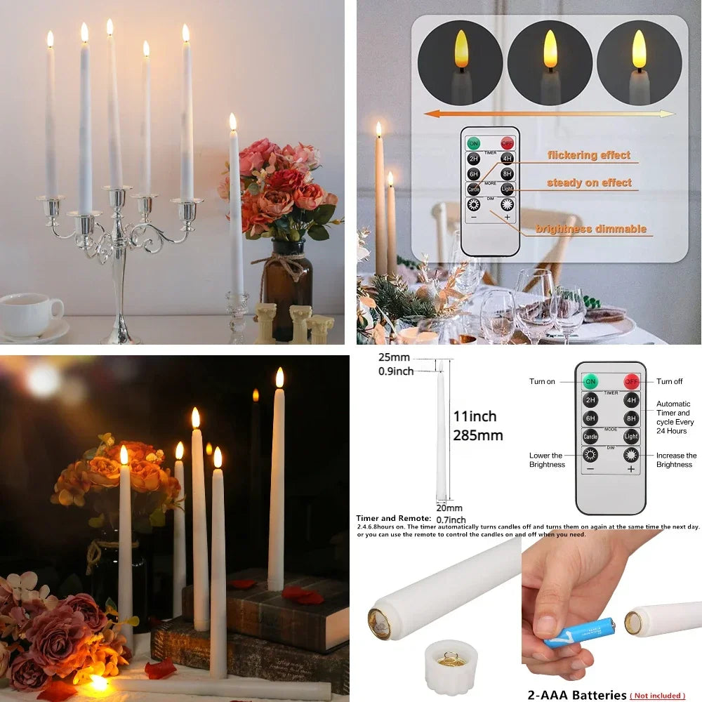 12/24Pcs Flameless LED Battery Operated Flickering Candles