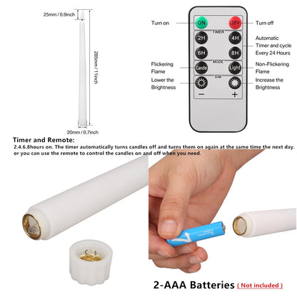 12/24Pcs Flameless LED Battery Operated Flickering Candles
