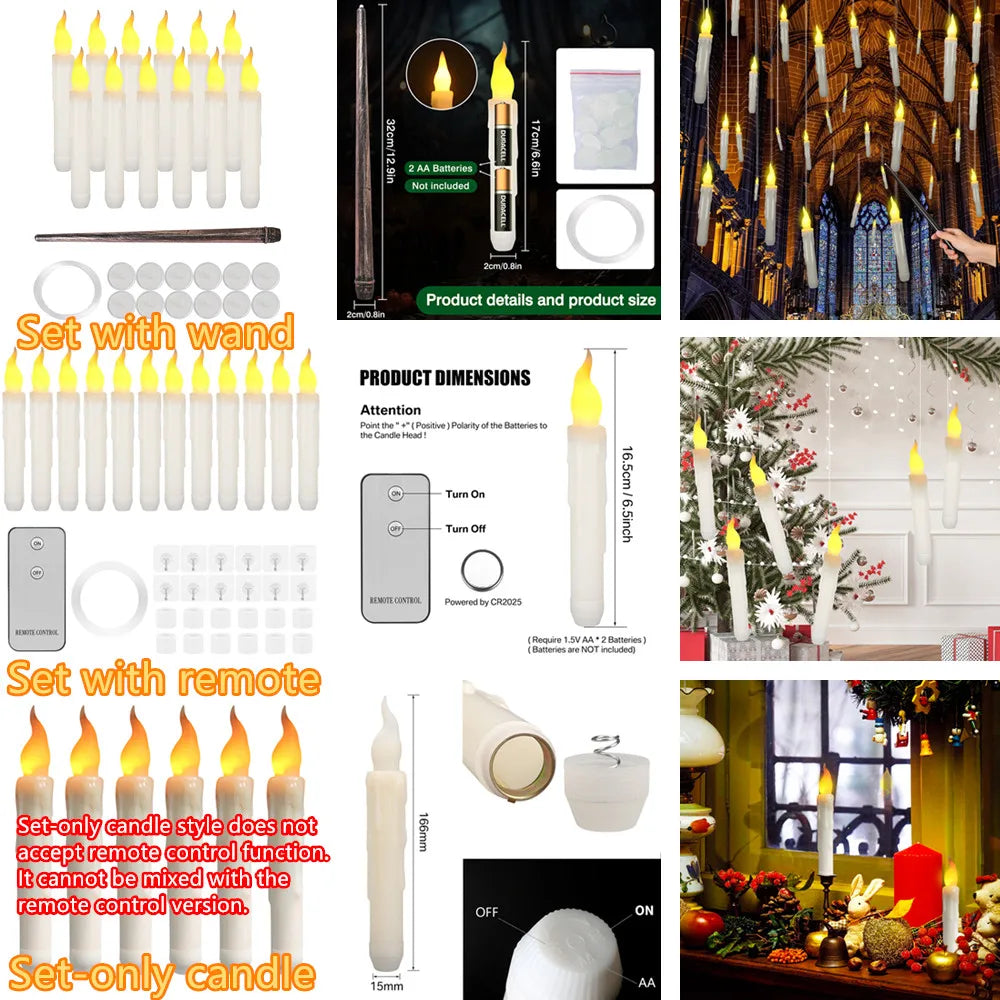 12/24Pcs Flameless LED Battery Operated Flickering Candles