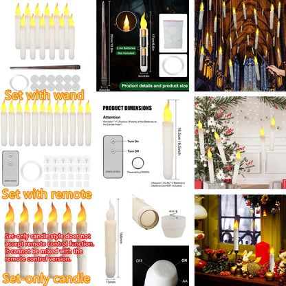 12/24Pcs Flameless LED Battery Operated Flickering Candles