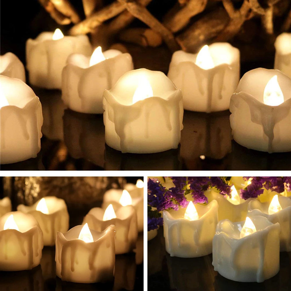 12/24Pcs Flameless LED Battery Operated Flickering Candles