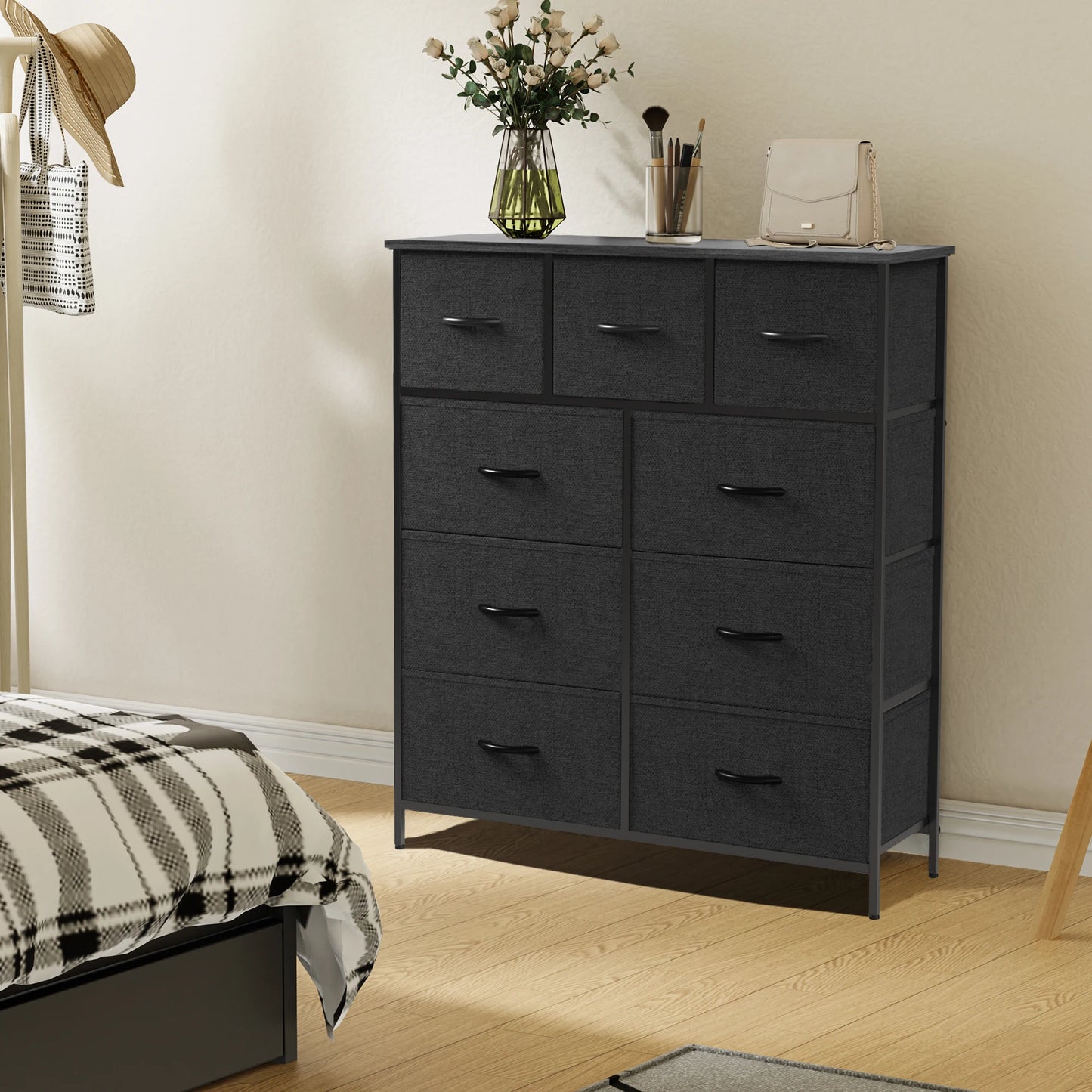 Dresser For Bedroom With Fabric Storage Drawers