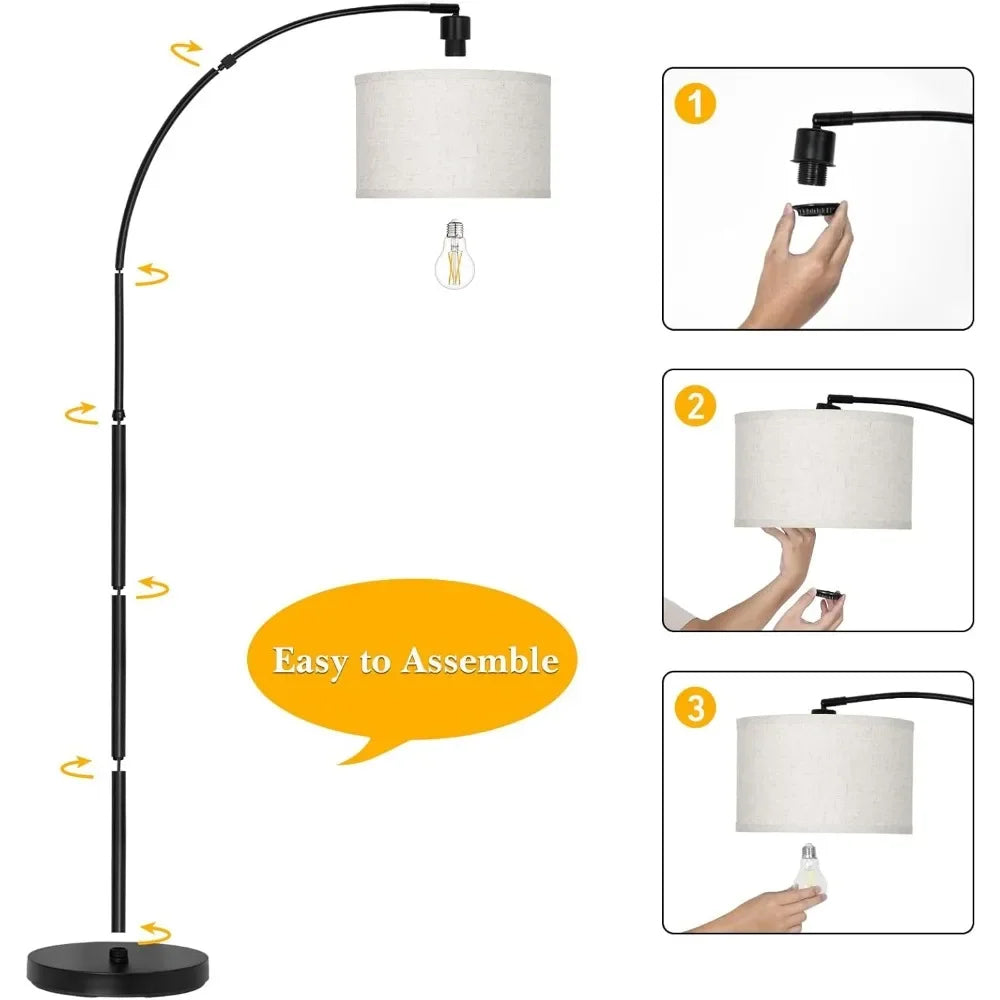 Living Room Floor Lamp With Adjustable Shade